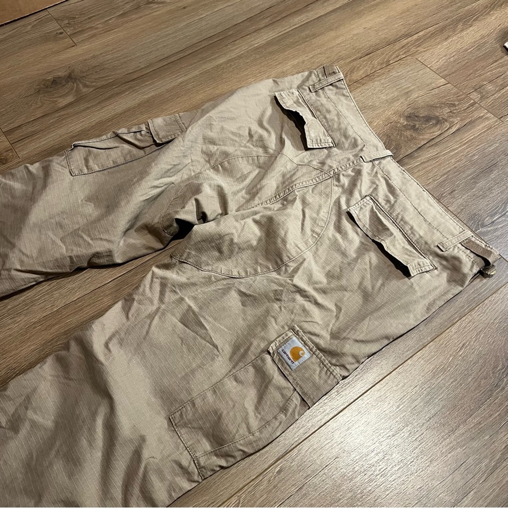 Carhartt WIP Work in Progress Beige Cargo Pants Men’s Aviation Pant Straight Leg - Picture 8 of 9